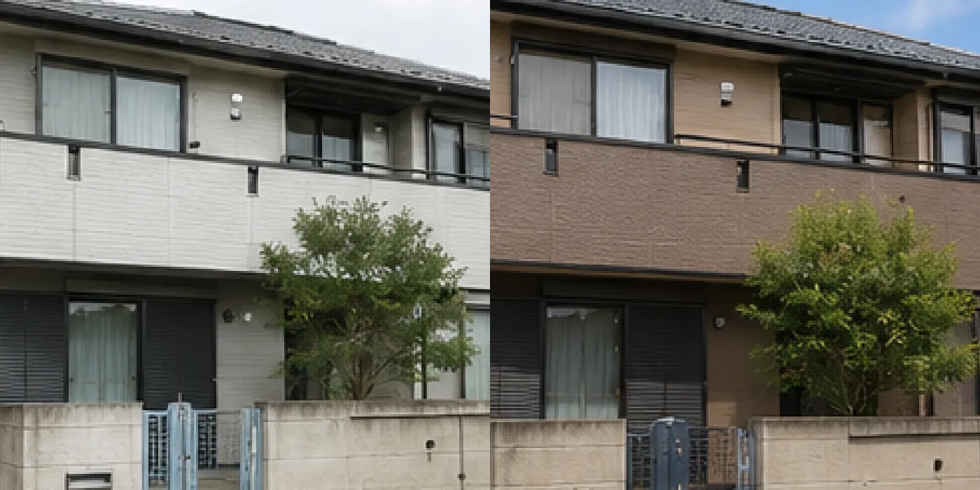 明暗程度の配色事例 before after