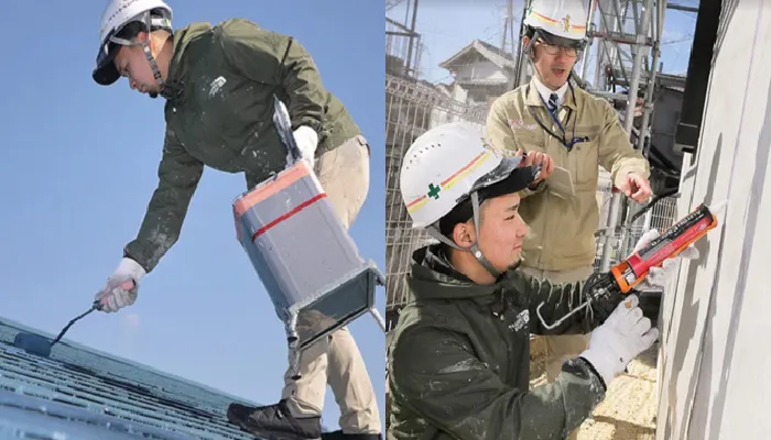 屋根塗装と外壁点検を行う自社職人
