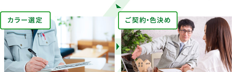 →カラー選定→ご契約・色決め
