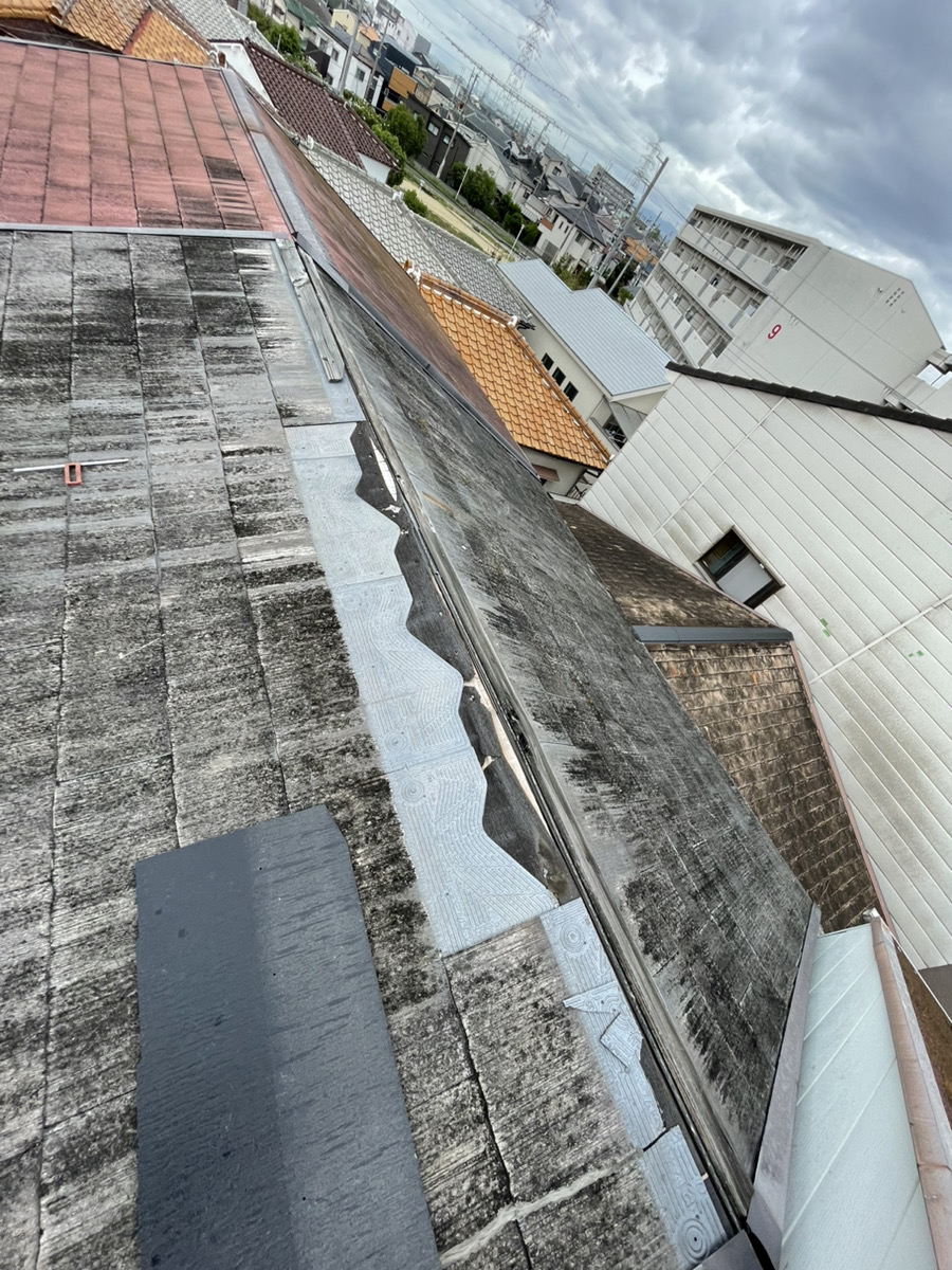 大阪府枚方市東牧野町　台風被災　屋根板金工事 施工前