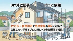 枚方市・寝屋川市で外壁塗装のDIYは可能？失敗しない手順とプロに頼むべき判断基準を解説