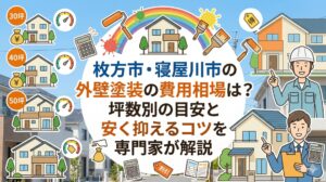 枚方市・寝屋川市の外壁塗装の費用相場は？坪数別の目安と安く抑えるコツを専門家が解説